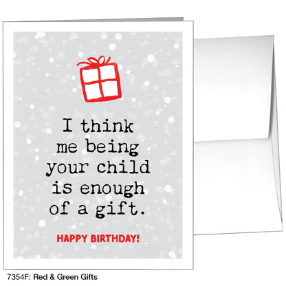 Red & Green Gifts, Greeting Card (7354F)