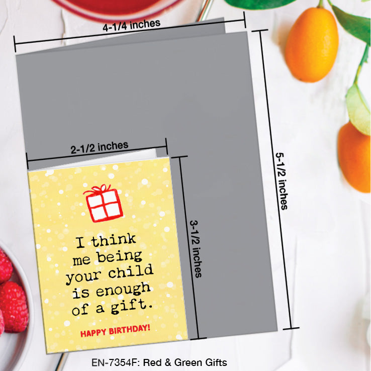 Red & Green Gifts, Greeting Card (7354F), Enclosure, www.printedcanvas.com
