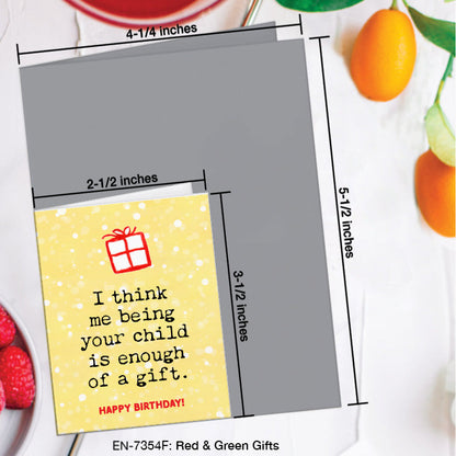 Red & Green Gifts, Greeting Card (7354F), Enclosure, www.printedcanvas.com