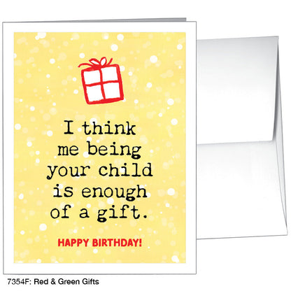 Red & Green Gifts, Greeting Card (7354F)
