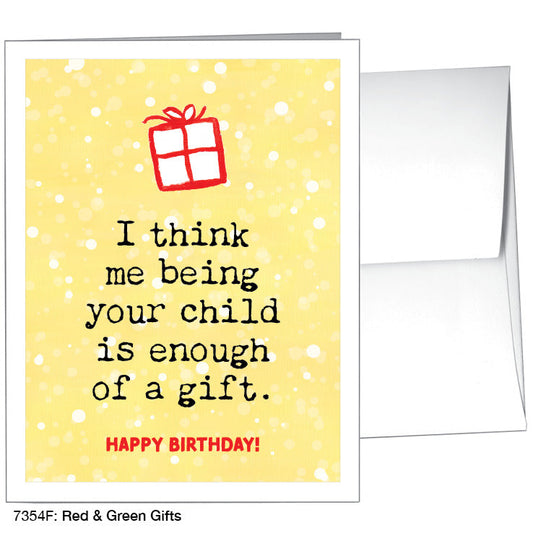 Red & Green Gifts, Greeting Card (7354F), A2 Card, www.printedcanvas.com