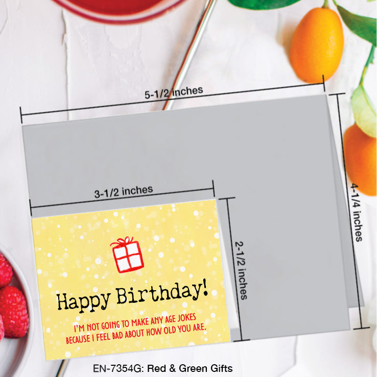 Red & Green Gifts, Greeting Card (7354G), Enclosure, www.printedcanvas.com
