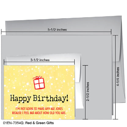 Red & Green Gifts, Greeting Card (7354G), Enclosure, www.printedcanvas.com