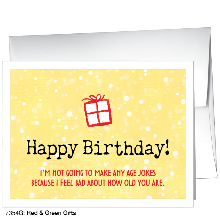Red & Green Gifts, Greeting Card (7354G), A2 Card, www.printedcanvas.com