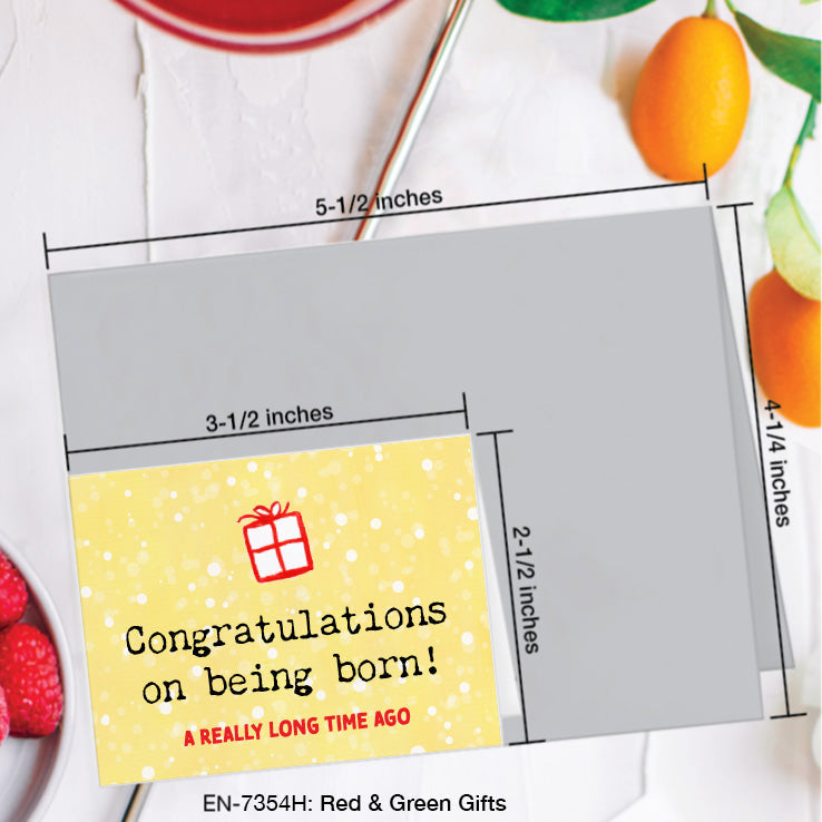 Red & Green Gifts, Greeting Card (7354H), Enclosure, www.printedcanvas.com