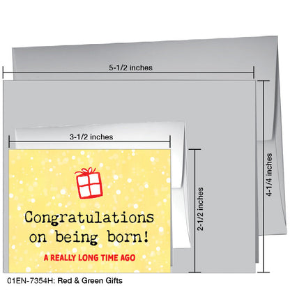 Red & Green Gifts, Greeting Card (7354H), Enclosure, www.printedcanvas.com