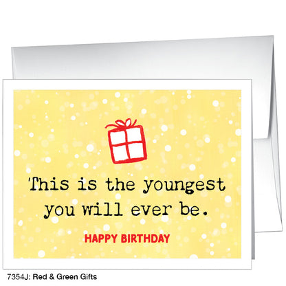 Red & Green Gifts, Greeting Card (7354J), A2 Card, printedcanvas.com