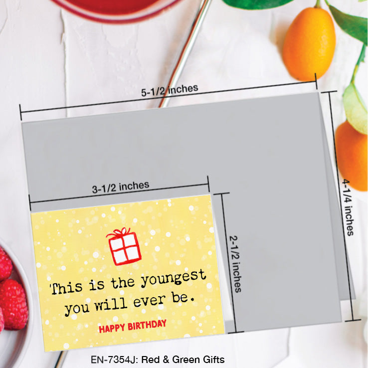 Red & Green Gifts, Greeting Card (7354J), Enclosure, www.printedcanvas.com