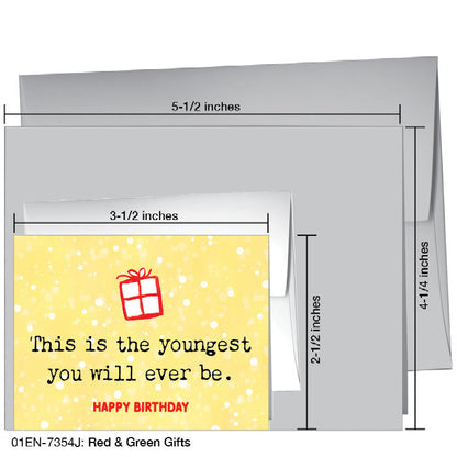Red & Green Gifts, Greeting Card (7354J), Enclosure, www.printedcanvas.com
