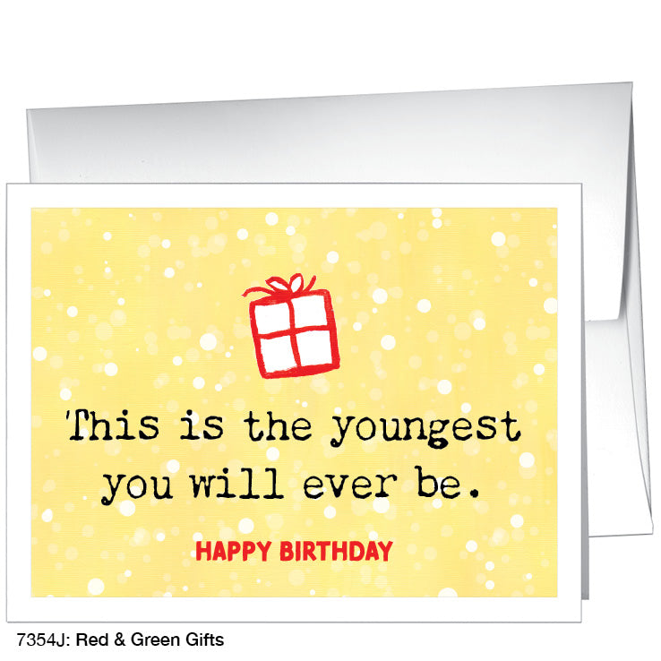 Red & Green Gifts, Greeting Card (7354J), A2 Card, www.printedcanvas.com