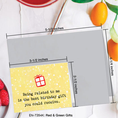 Red & Green Gifts, Greeting Card (7354K), Enclosure, www.printedcanvas.com