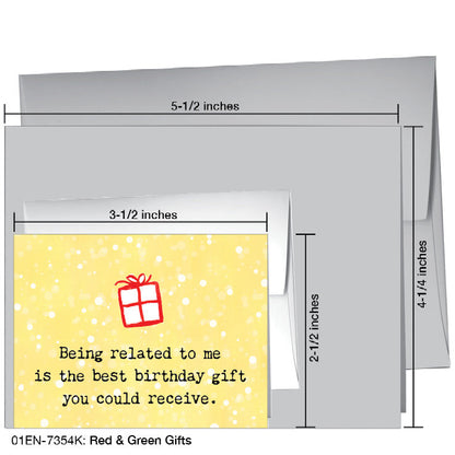 Red & Green Gifts, Greeting Card (7354K), Enclosure, www.printedcanvas.com