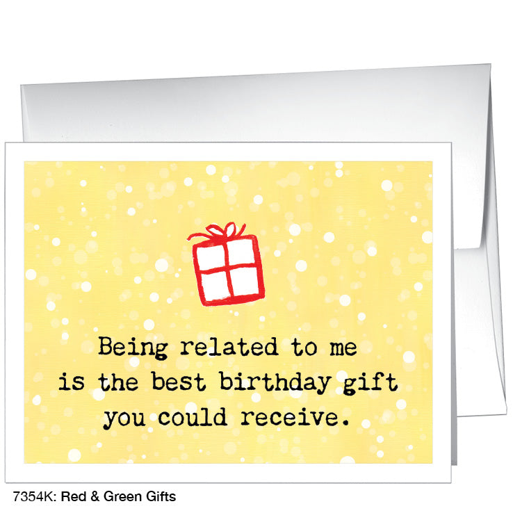 Red & Green Gifts, Greeting Card (7354K), A2 Card, www.printedcanvas.com