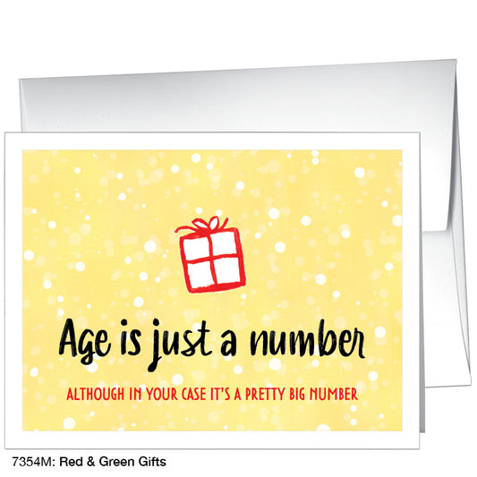 Red & Green Gifts, Greeting Card (7354M), A2 Card, printedcanvas.com
