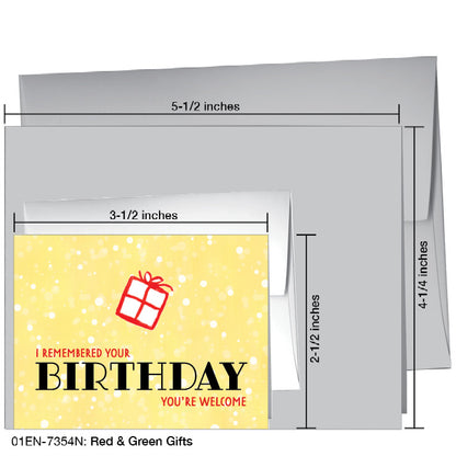 Red & Green Gifts, Greeting Card (7354N), Enclosure Card, printedcanvas.com
