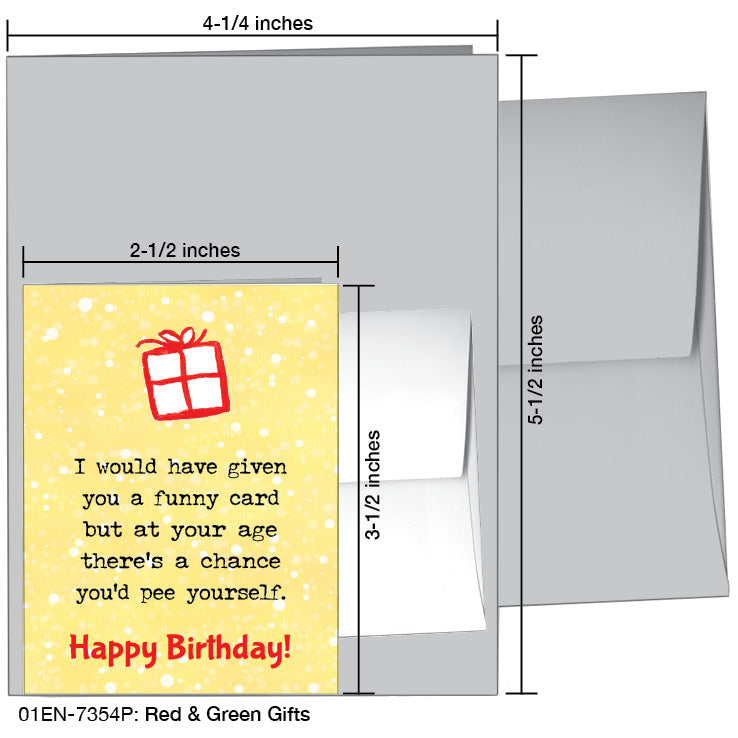 Red & Green Gifts, Greeting Card (7354P)