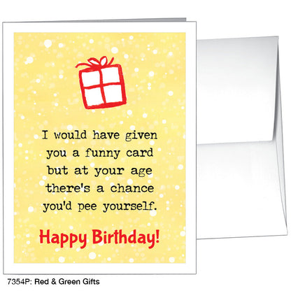 Red & Green Gifts, Greeting Card (7354P)