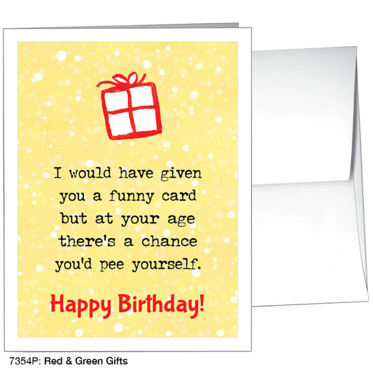 Red & Green Gifts, Greeting Card (7354P)