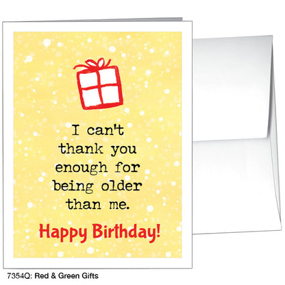 Red & Green Gifts, Greeting Card (7354Q)