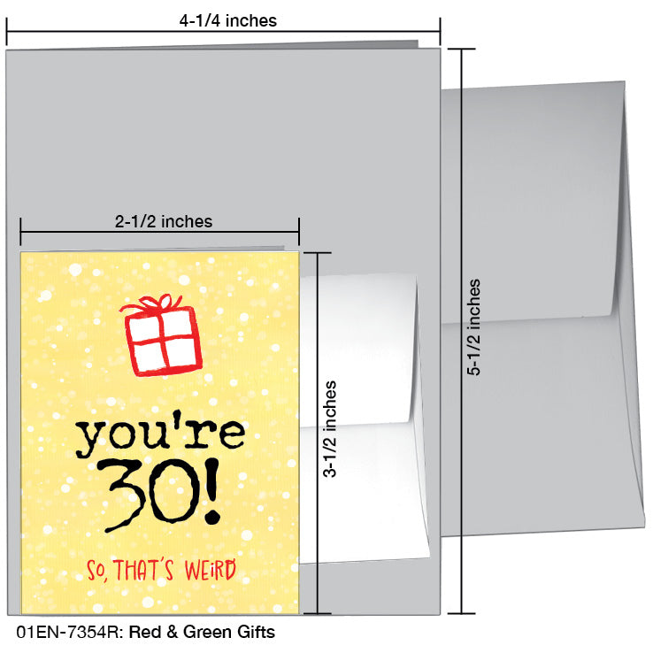 Red & Green Gifts, Greeting Card (7354R), Enclosure Card, www.printedcanvas.com