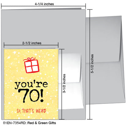 Red & Green Gifts, Greeting Card (7354RD), Enclosure Card, www.printedcanvas.com