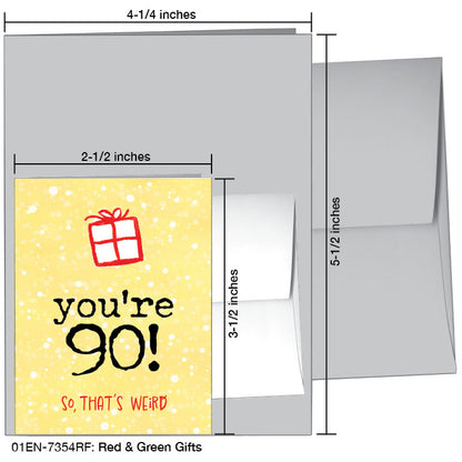Red & Green Gifts, Greeting Card (7354RF), Enclosure Card, www.printedcanvas.com