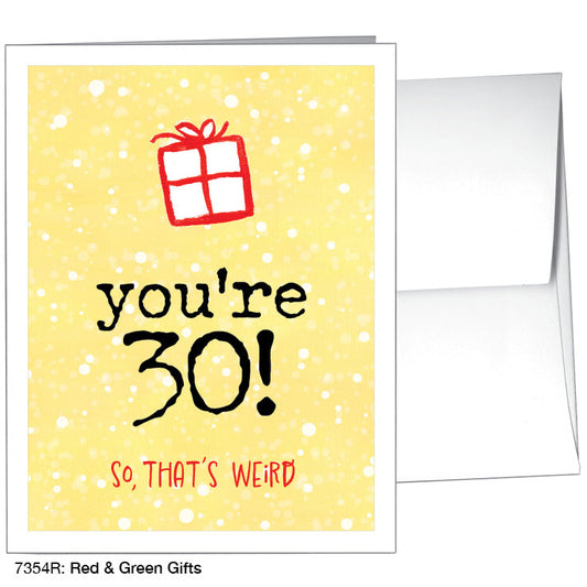 Red & Green Gifts, Greeting Card (7354R)