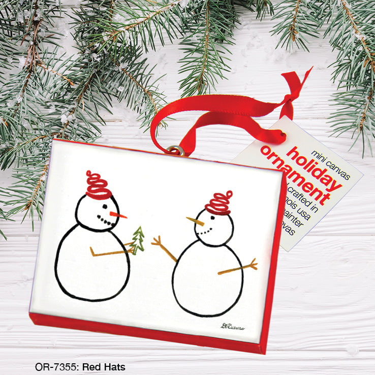 Red Hats, Ornament (OR-7355), Front, printedcanvas.com