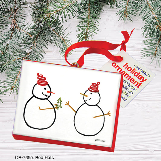 Red Hats, Ornament (OR-7355), Front, printedcanvas.com