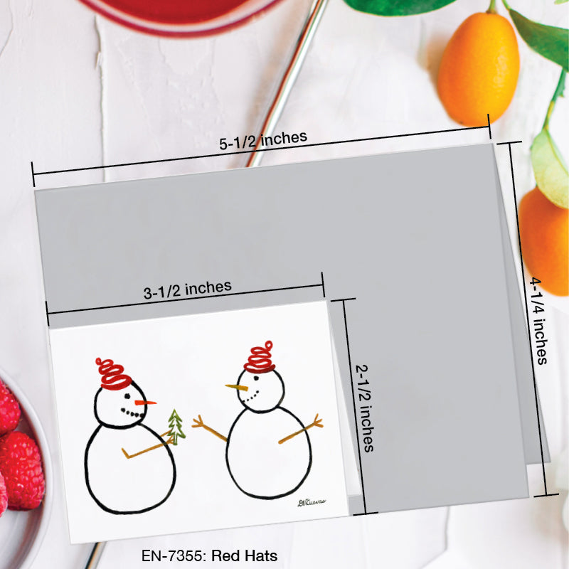 Red Hats, Greeting Card (7355A), Enclosure Card, www.printedcanvas.com