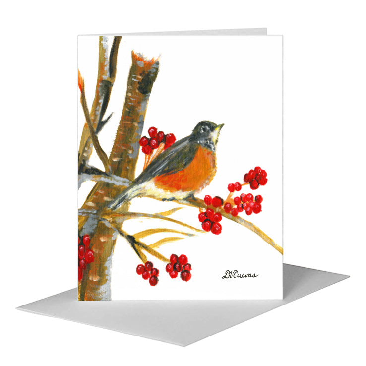 Robin, Greeting Card (#7357A) A2 Card Front, www.printedcanvas.com