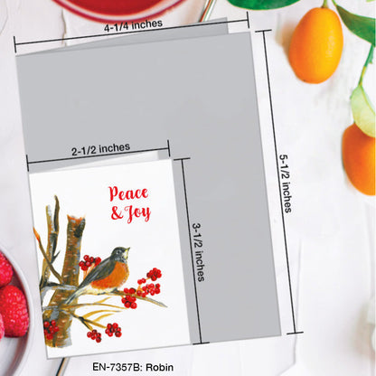 Robin, Greeting Card (7357B), Enclosure Card, www.printedcanvas.com