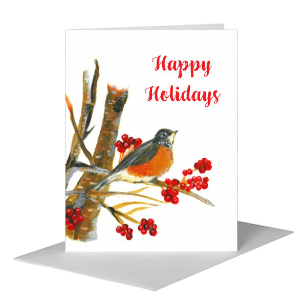 Robin, Greeting Card (#7357C), A2 Card Front, www.printedcanvas.com