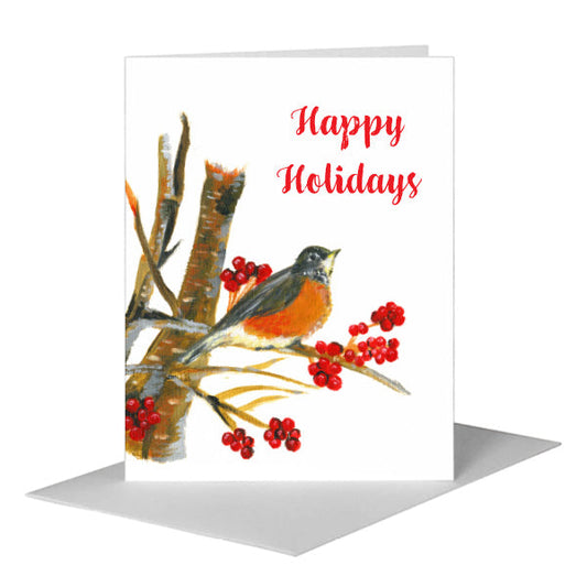 Robin, Greeting Card (#7357C) A2 Card Front, www.printedcanvas.com