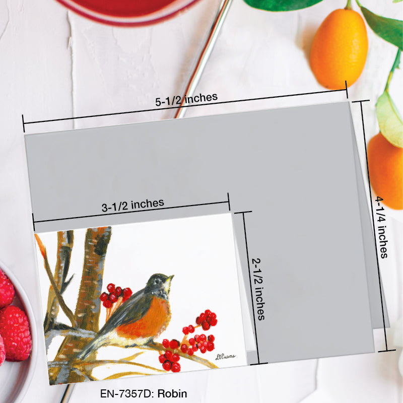 Robin, Greeting Card (7357D), Enclosure Card, www.printedcanvas.com