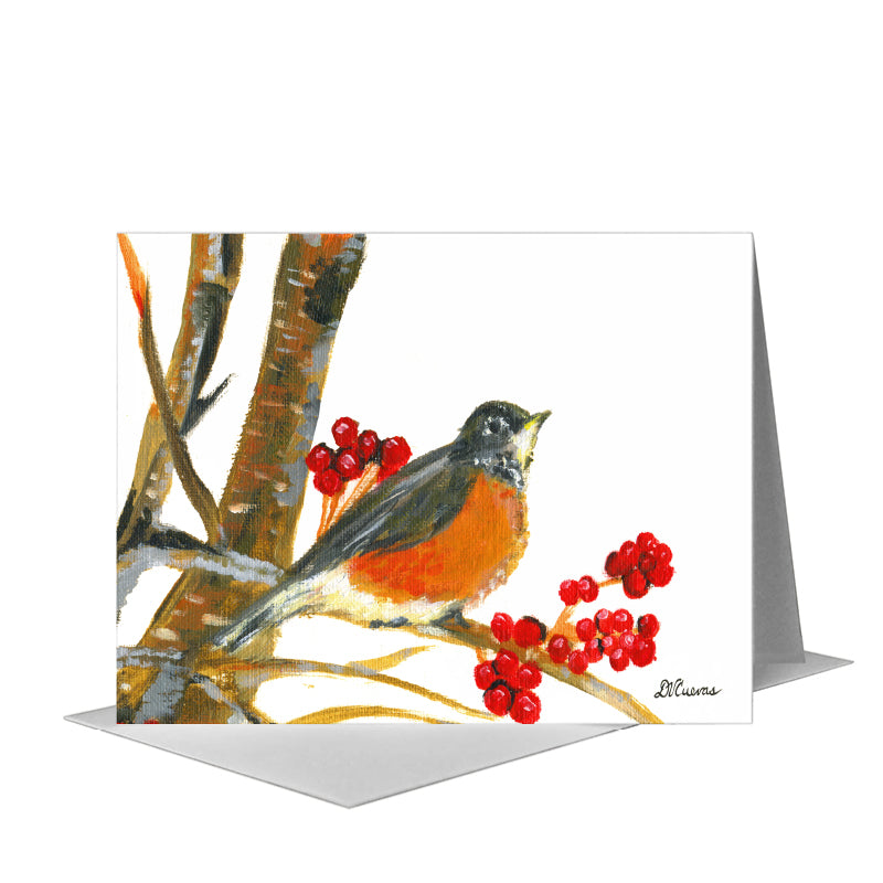 Robin, Greeting Card (#7357D), A2 Card Front, www.printedcanvas.com