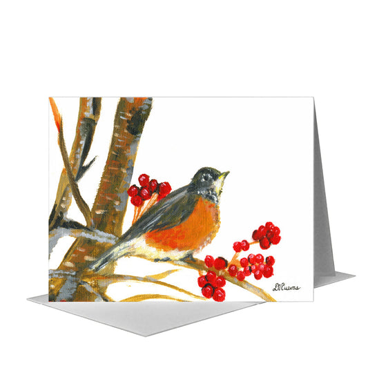 Robin, Greeting Card (#7357D) A2 Card Front, www.printedcanvas.com