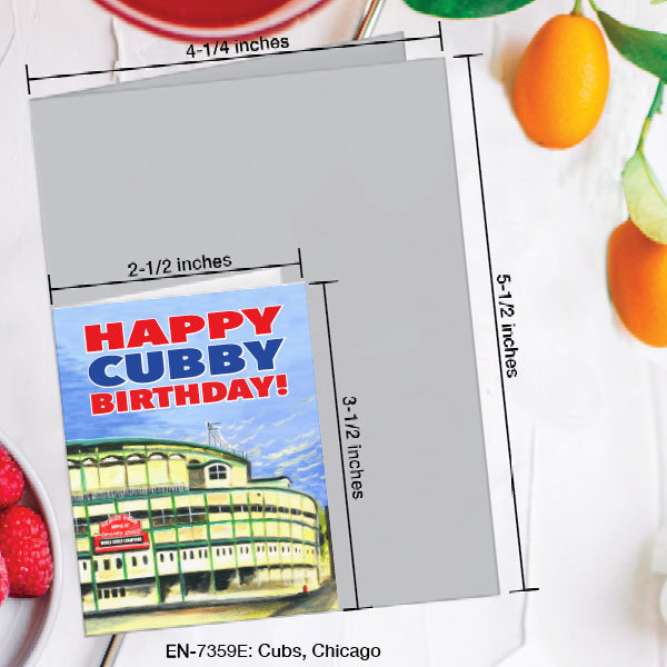Cubs, Chicago, Greeting Card (7359E), Enclosure, www.printedcanvas.com