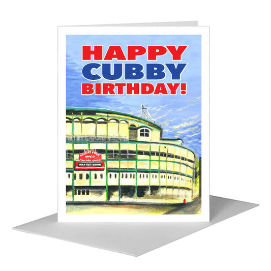 Cubs, Chicago, Greeting Card (#7359E) A2 Card Front, www.printedcanvas.com