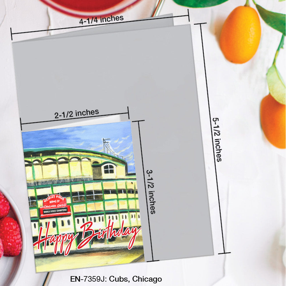 Cubs, Chicago, Greeting Card (7359J), Enclosure, www.printedcanvas.com