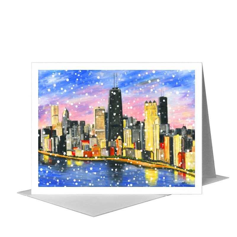 John Hancock, Chicago, Greeting Card (#7362D) A2 Card Front, www.printedcanvas.com