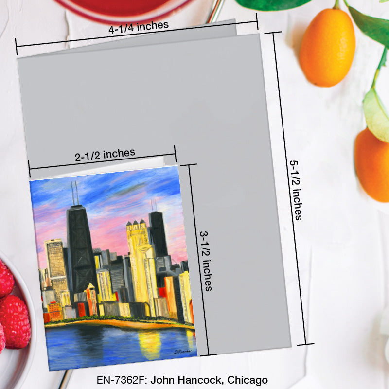 John Hancock, Chicago, Greeting Card (7362F), Enclosure Card, www.printedcanvas.com