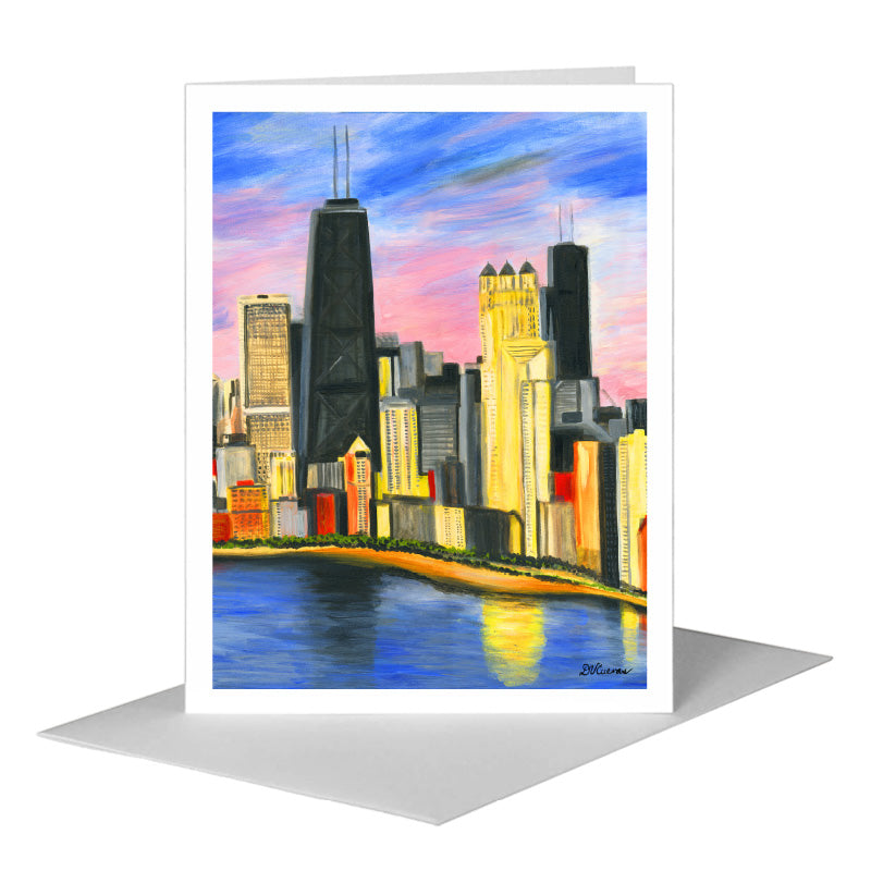 John Hancock, Chicago, Greeting Card (#7362F) A2 Card Front, www.printedcanvas.com