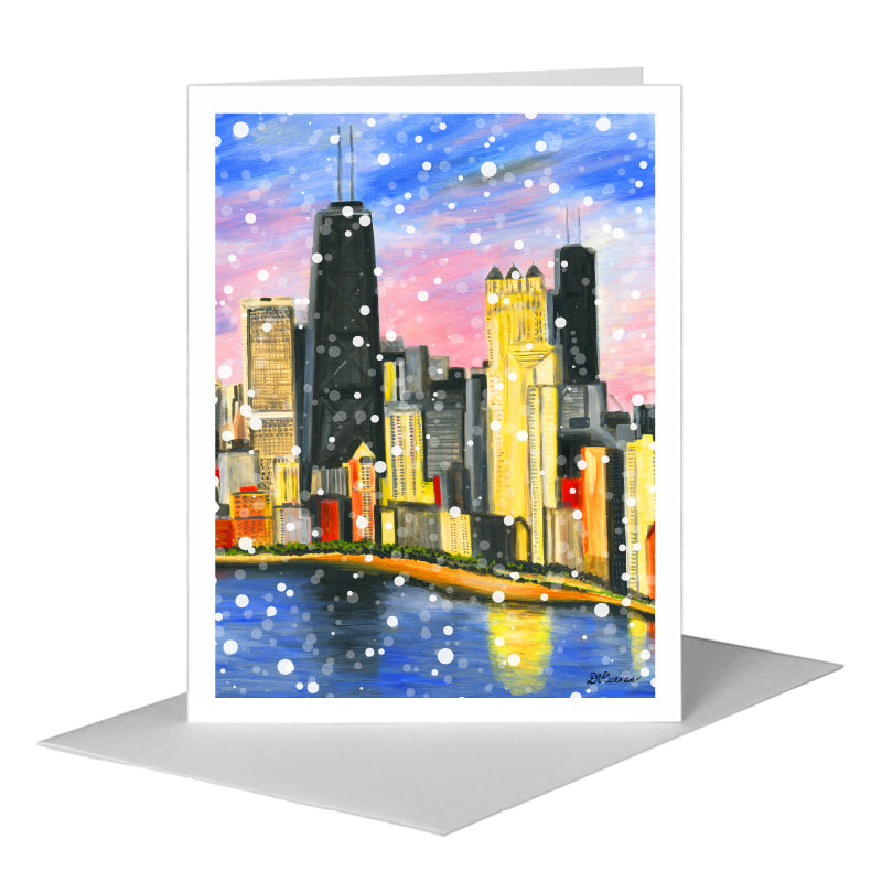 John Hancock, Chicago, Greeting Card (#7362G) A2 Card Front, www.printedcanvas.com