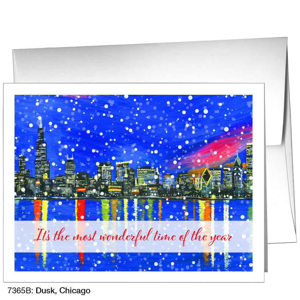 Dusk, Chicago, Greeting Card (7365B)