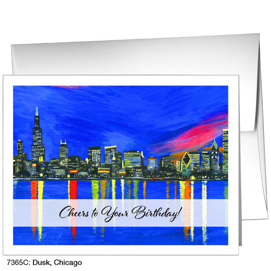 Dusk, Chicago, Greeting Card (7365C)