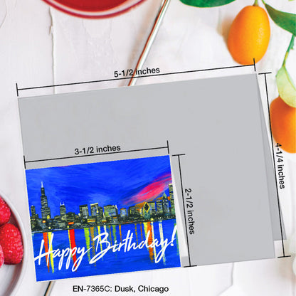 Dusk, Chicago, Greeting Card (7365C), Enclosure, www.printedcanvas.com