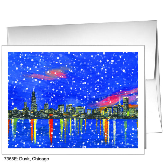 Dusk, Chicago, Greeting Card (7365E), A2, printedcanvas.com