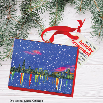 Dusk, Chicago, Ornament (OR-7365E), Front, printedcanvas.com