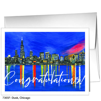 Dusk, Chicago, Greeting Card (7365F), A2, printedcanvas.com